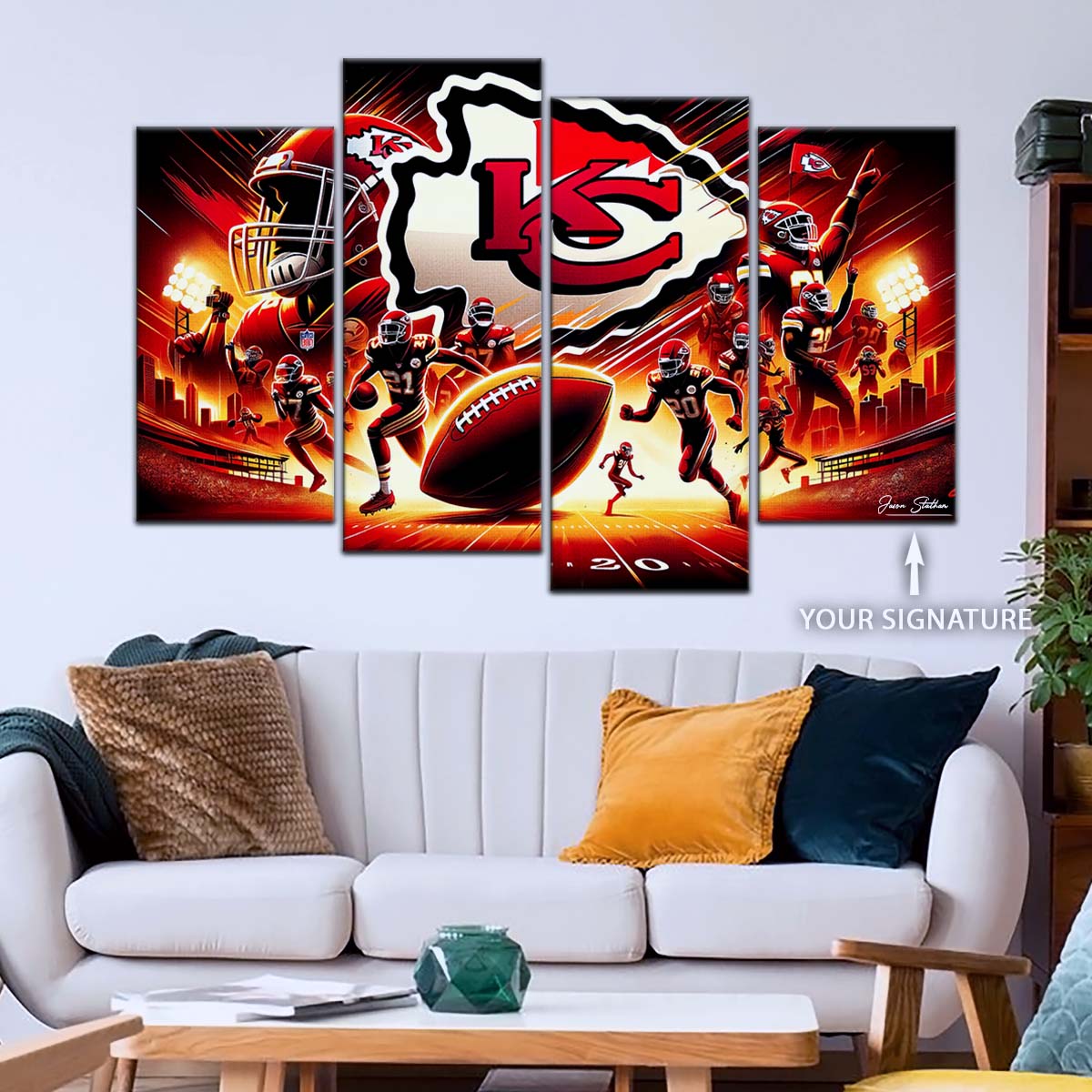 American Football Wall Art - AF5198 - Kansas City Chiefs - Super Bowl NFL Football Sports Team - American Football Poster - American Football Canvas