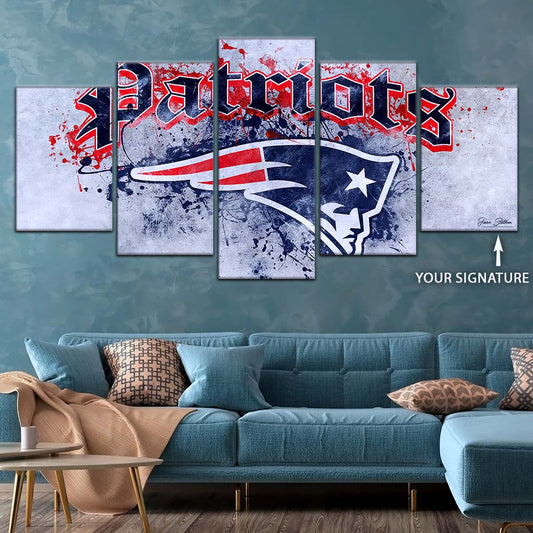 American Football Canvas Wall Art - AF5199 - New England Patriots - A Legacy in Sports - NFL Teams