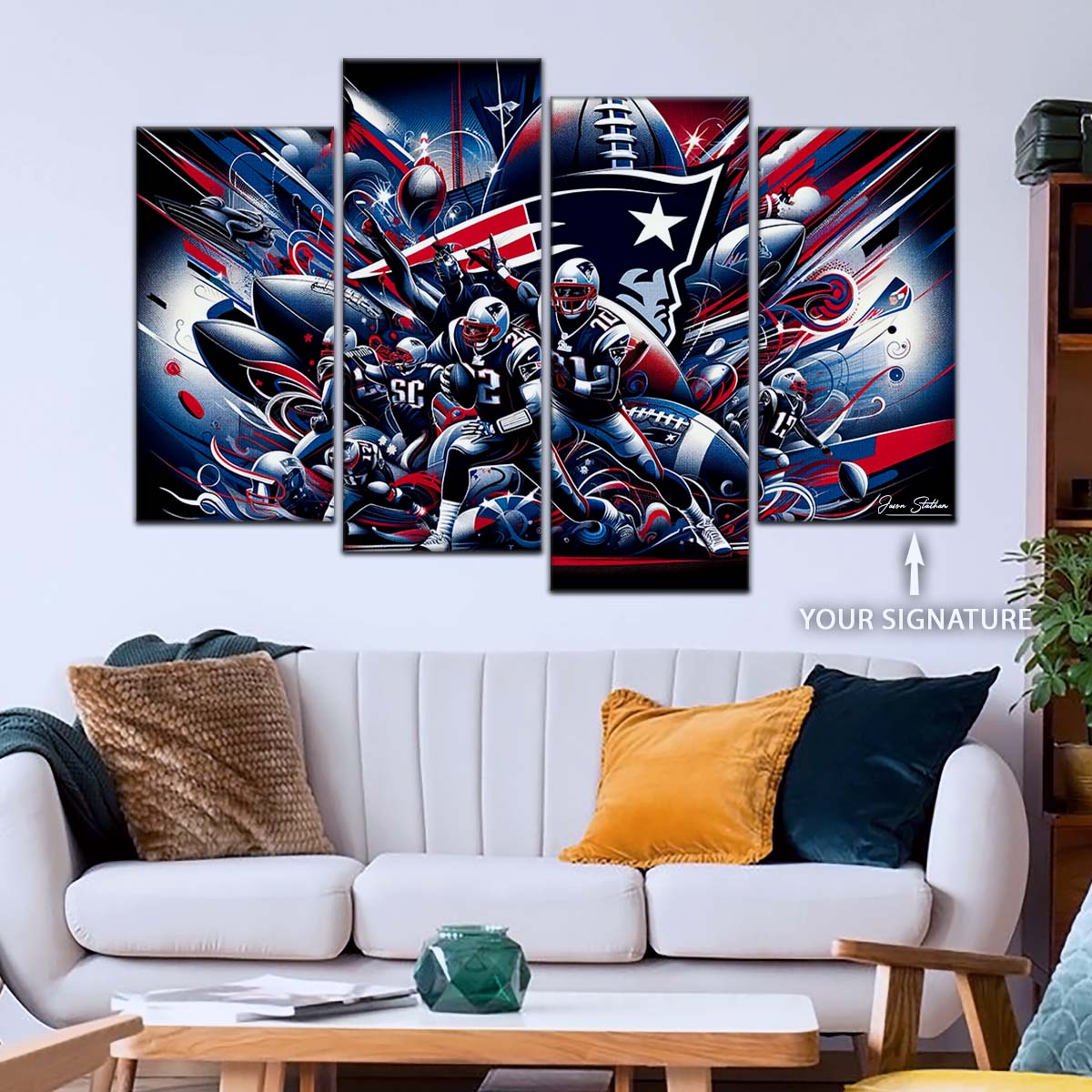 American Football Wall Art - AF5201 - New England Patriots - Super Bowl - NFL Football Team - American Football Poster - American Football Canvas