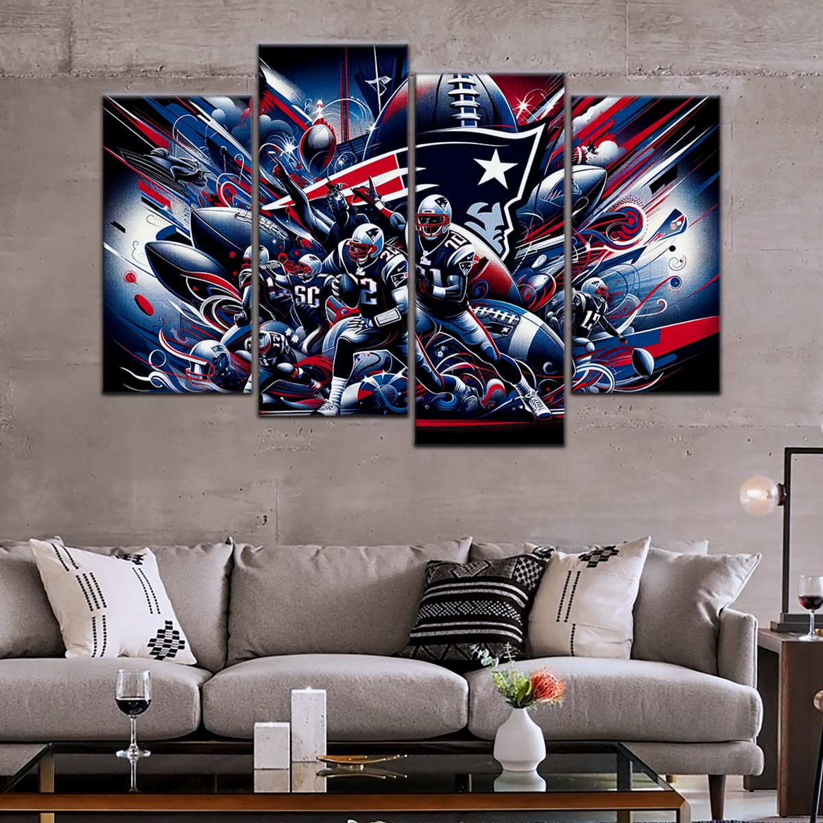 American Football Wall Art - AF5201 - New England Patriots - Super Bowl - NFL Football Team - American Football Poster - American Football Canvas