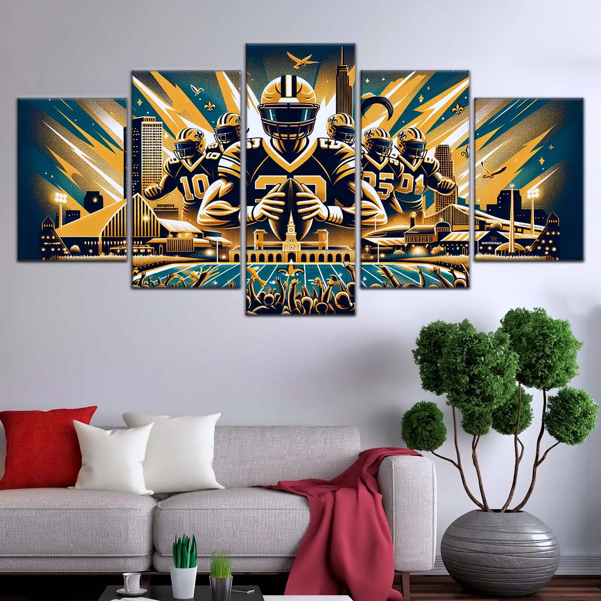 American Football Wall Art - AF5203 - New Orleans Saints - Dynamic NFL Football - American Football Poster - American Football Canvas