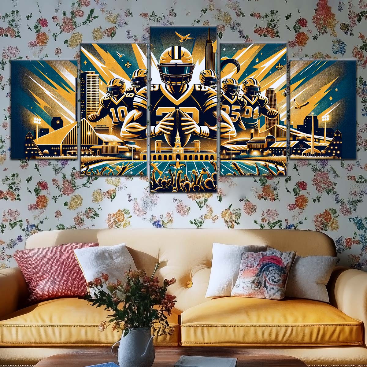 American Football Wall Art - AF5203 - New Orleans Saints - Dynamic NFL Football - American Football Poster - American Football Canvas