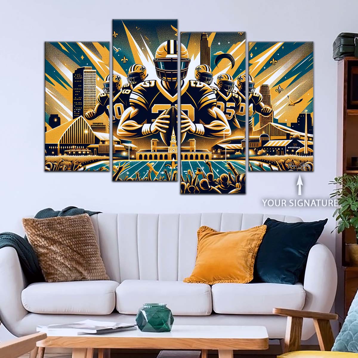American Football Wall Art - AF5203 - New Orleans Saints - Dynamic NFL Football - American Football Poster - American Football Canvas