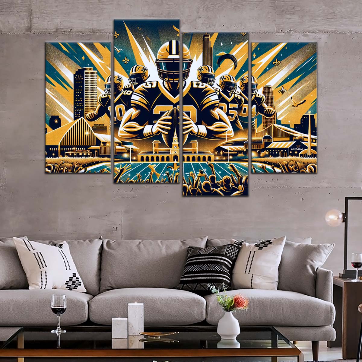 American Football Wall Art - AF5203 - New Orleans Saints - Dynamic NFL Football - American Football Poster - American Football Canvas