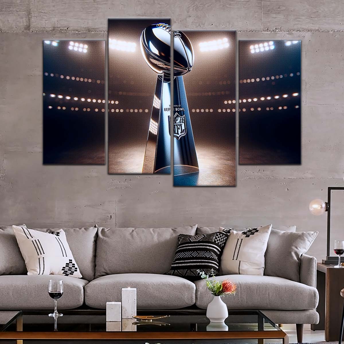 American Football Wall Art - AF5205 - NFL Football Super Bowl Trophy - American Football Poster - American Football Canvas