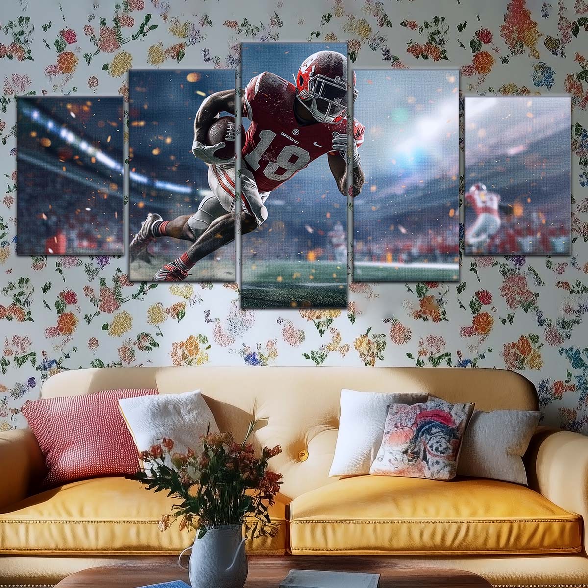American Football Wall Art - AF5206 - NFL Football Touchdown Rush - American Football Poster - American Football Canvas