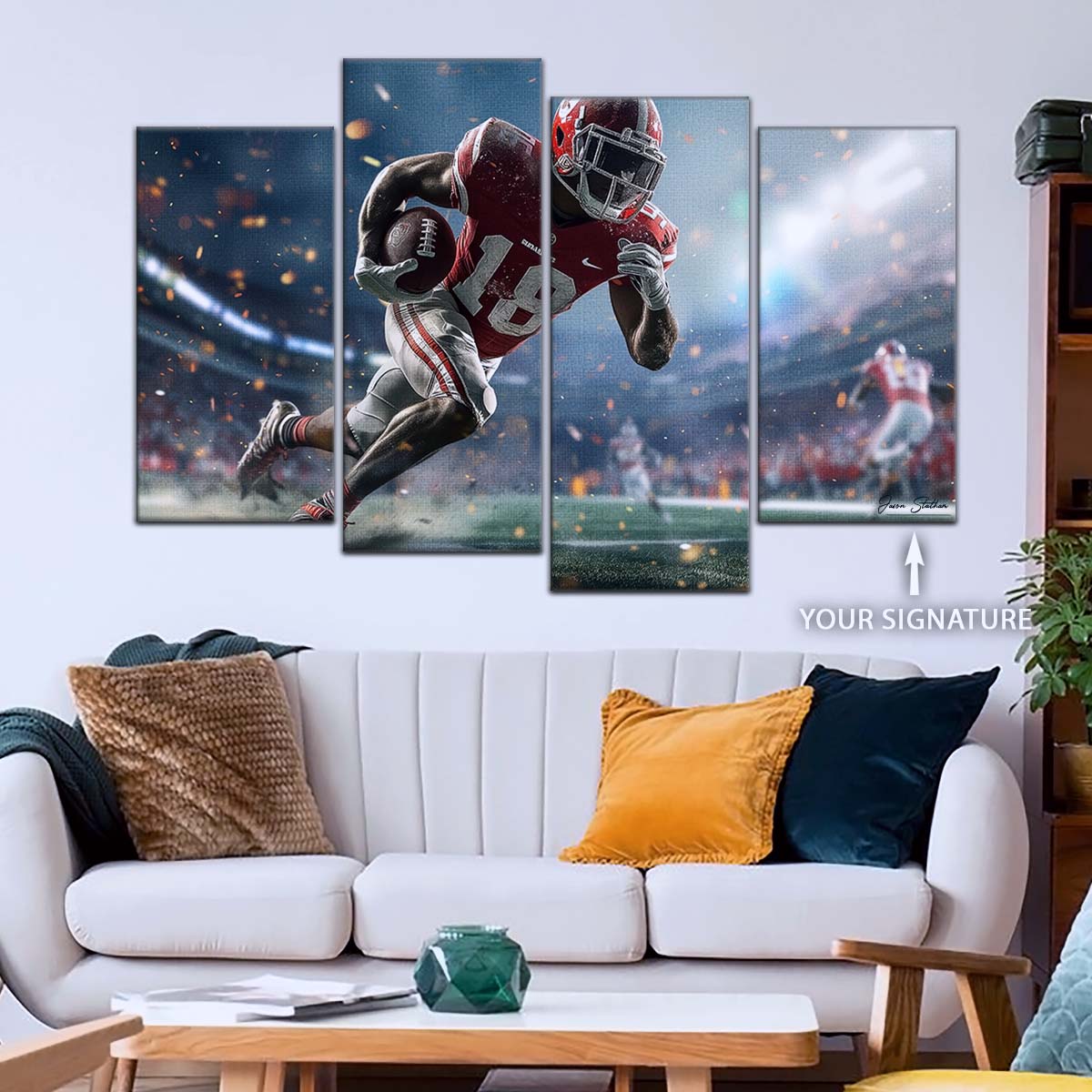 American Football Wall Art - AF5206 - NFL Football Touchdown Rush - American Football Poster - American Football Canvas