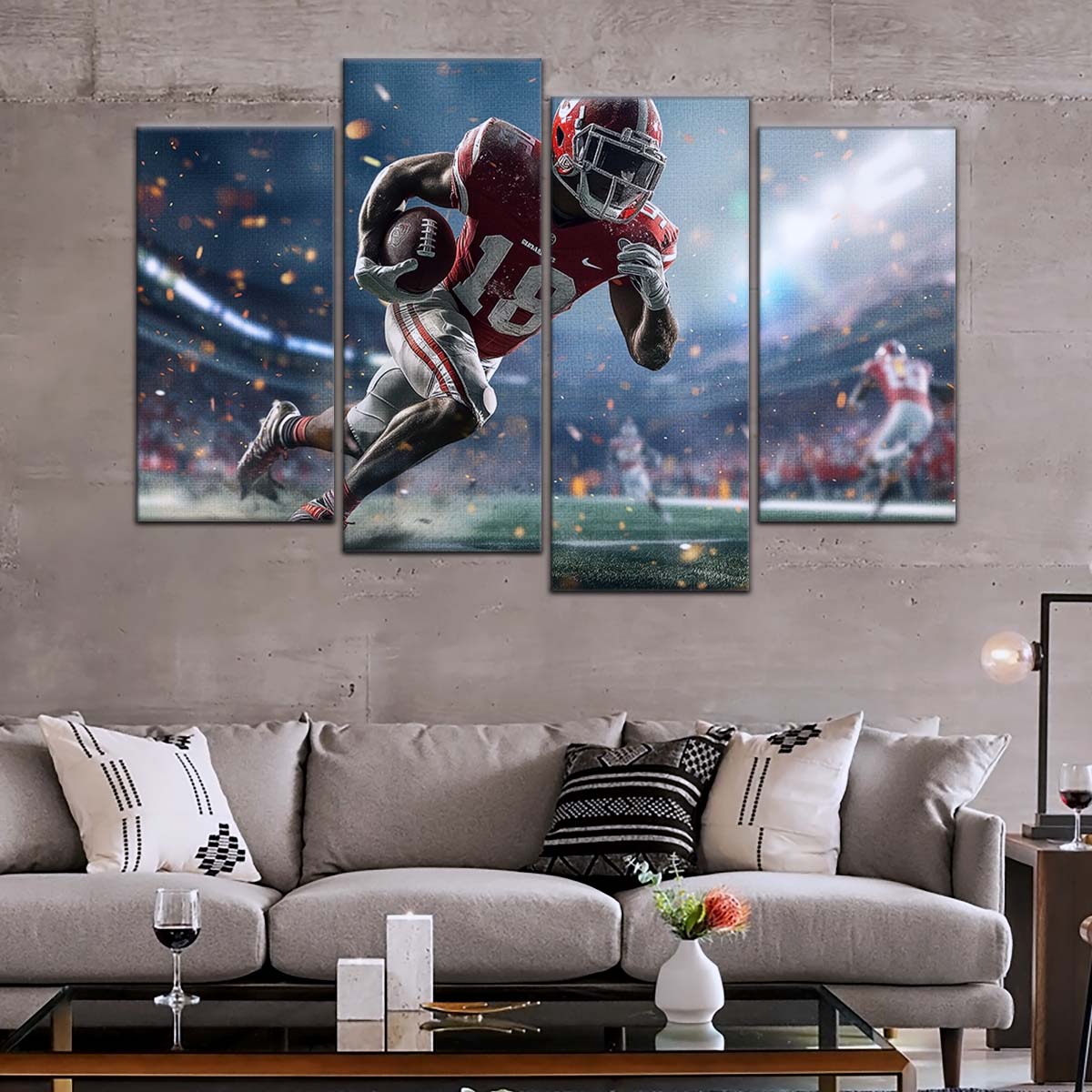 American Football Wall Art - AF5206 - NFL Football Touchdown Rush - American Football Poster - American Football Canvas