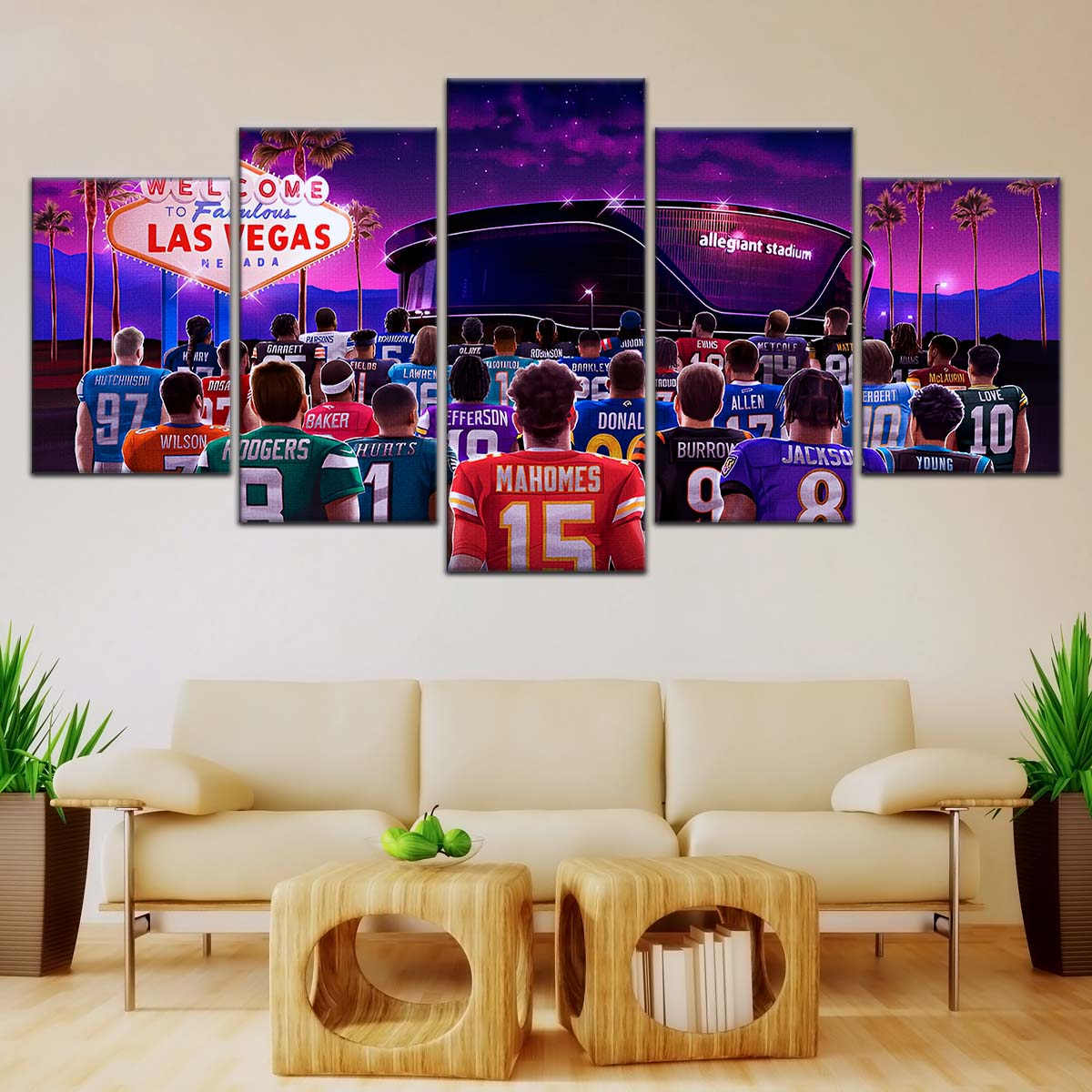 American Football Wall Art - AF5220 - Super Bowl - NFL Stars & Las Vegas Stadium - NFL Football Team - American Football Poster - American Football Canvas