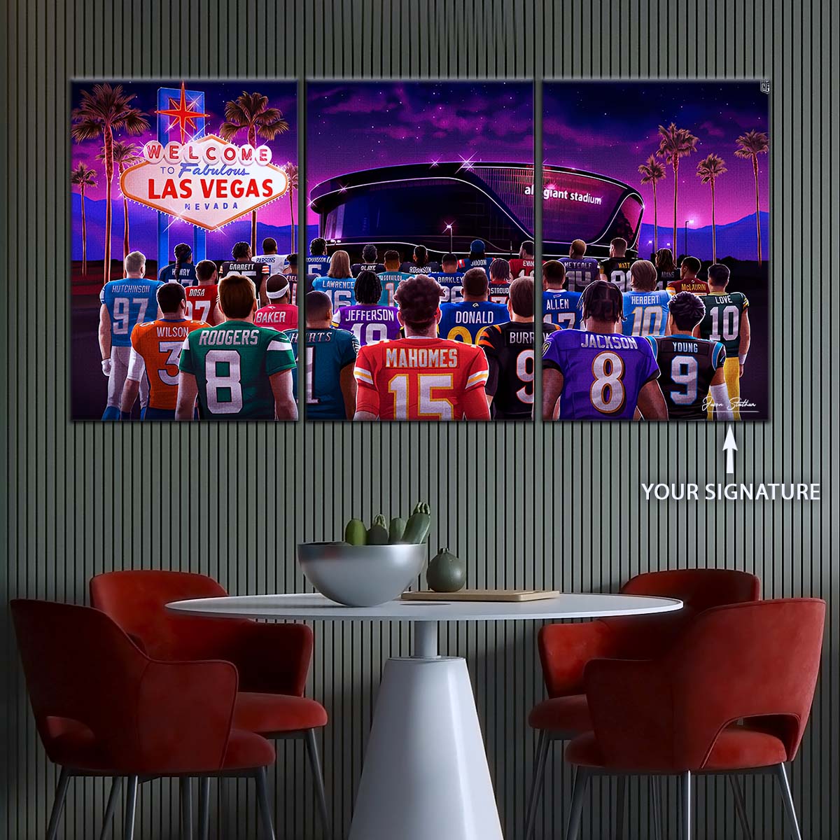 American Football Wall Art - AF5220 - Super Bowl - NFL Stars & Las Vegas Stadium - NFL Football Team - American Football Poster - American Football Canvas