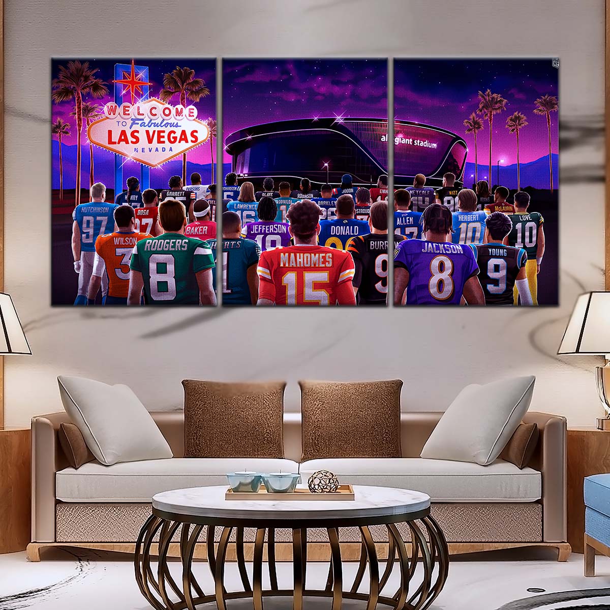 American Football Wall Art - AF5220 - Super Bowl - NFL Stars & Las Vegas Stadium - NFL Football Team - American Football Poster - American Football Canvas