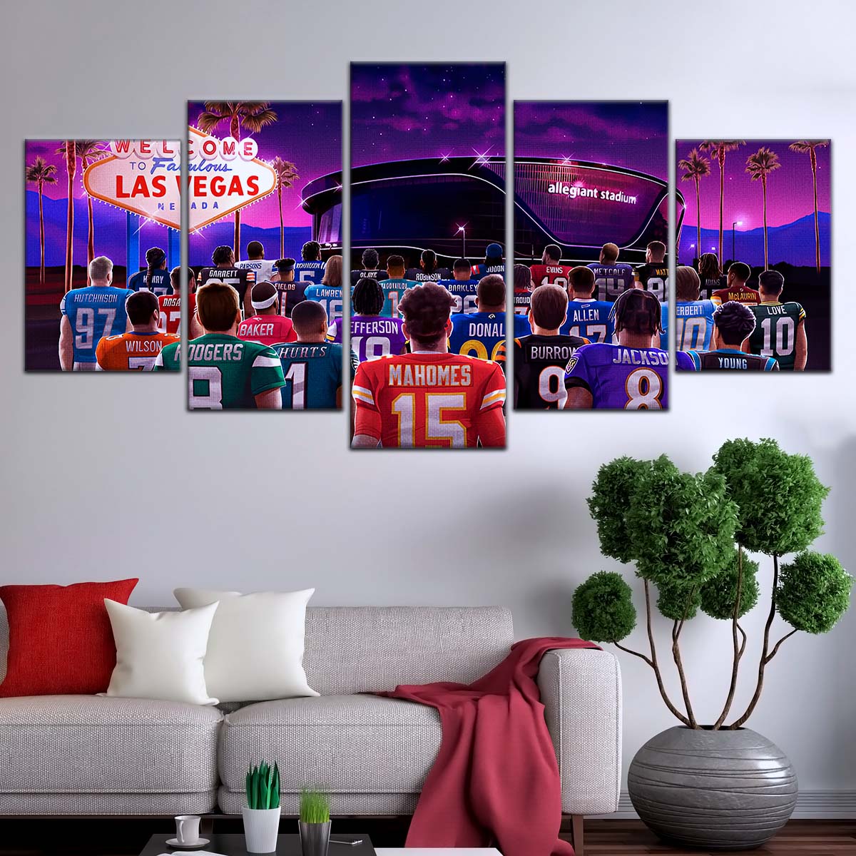 American Football Wall Art - AF5220 - Super Bowl - NFL Stars & Las Vegas Stadium - NFL Football Team - American Football Poster - American Football Canvas