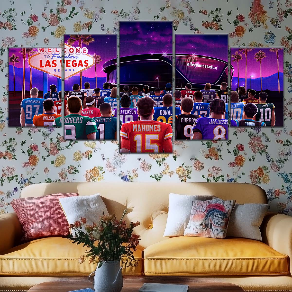 American Football Wall Art - AF5220 - Super Bowl - NFL Stars & Las Vegas Stadium - NFL Football Team - American Football Poster - American Football Canvas
