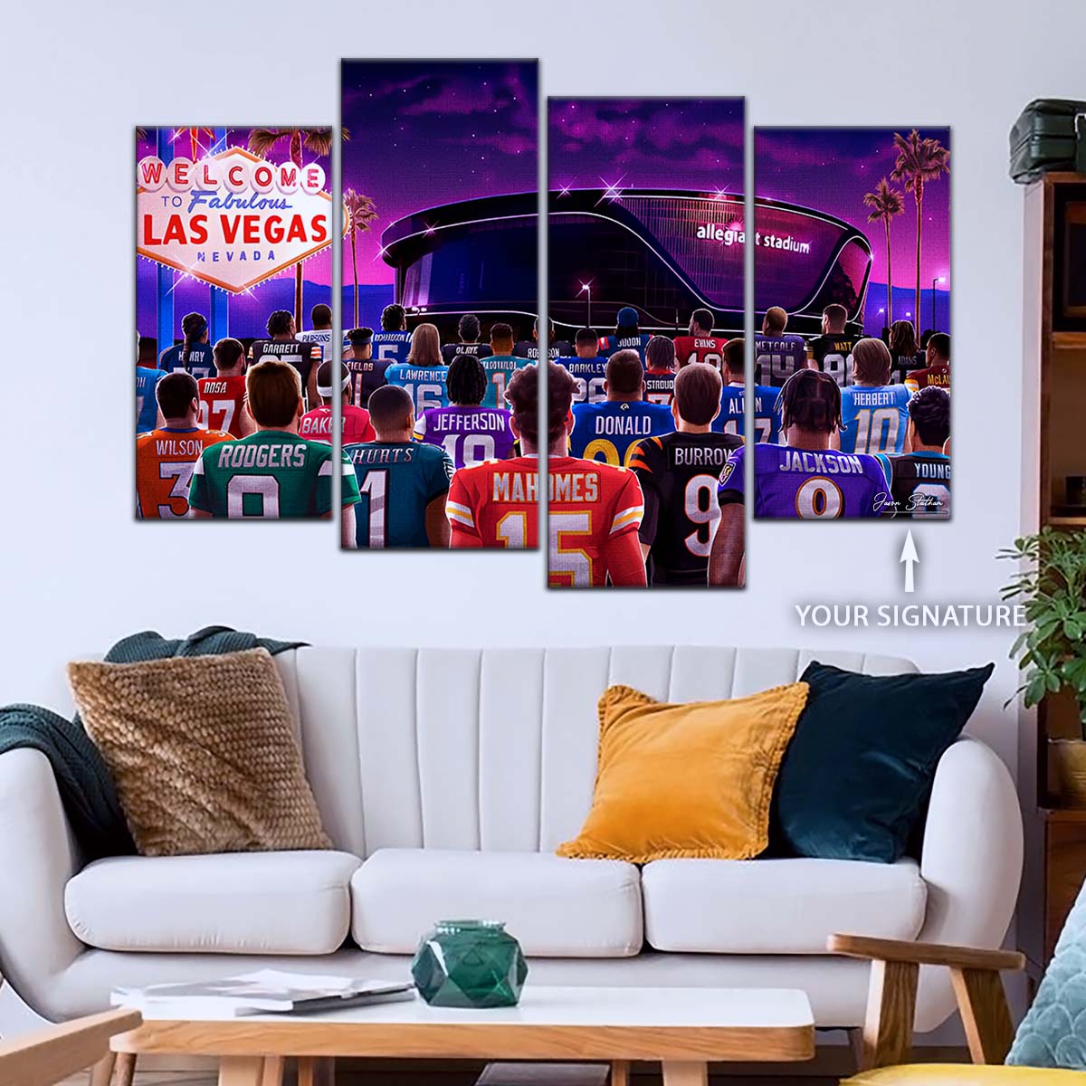 American Football Wall Art - AF5220 - Super Bowl - NFL Stars & Las Vegas Stadium - NFL Football Team - American Football Poster - American Football Canvas