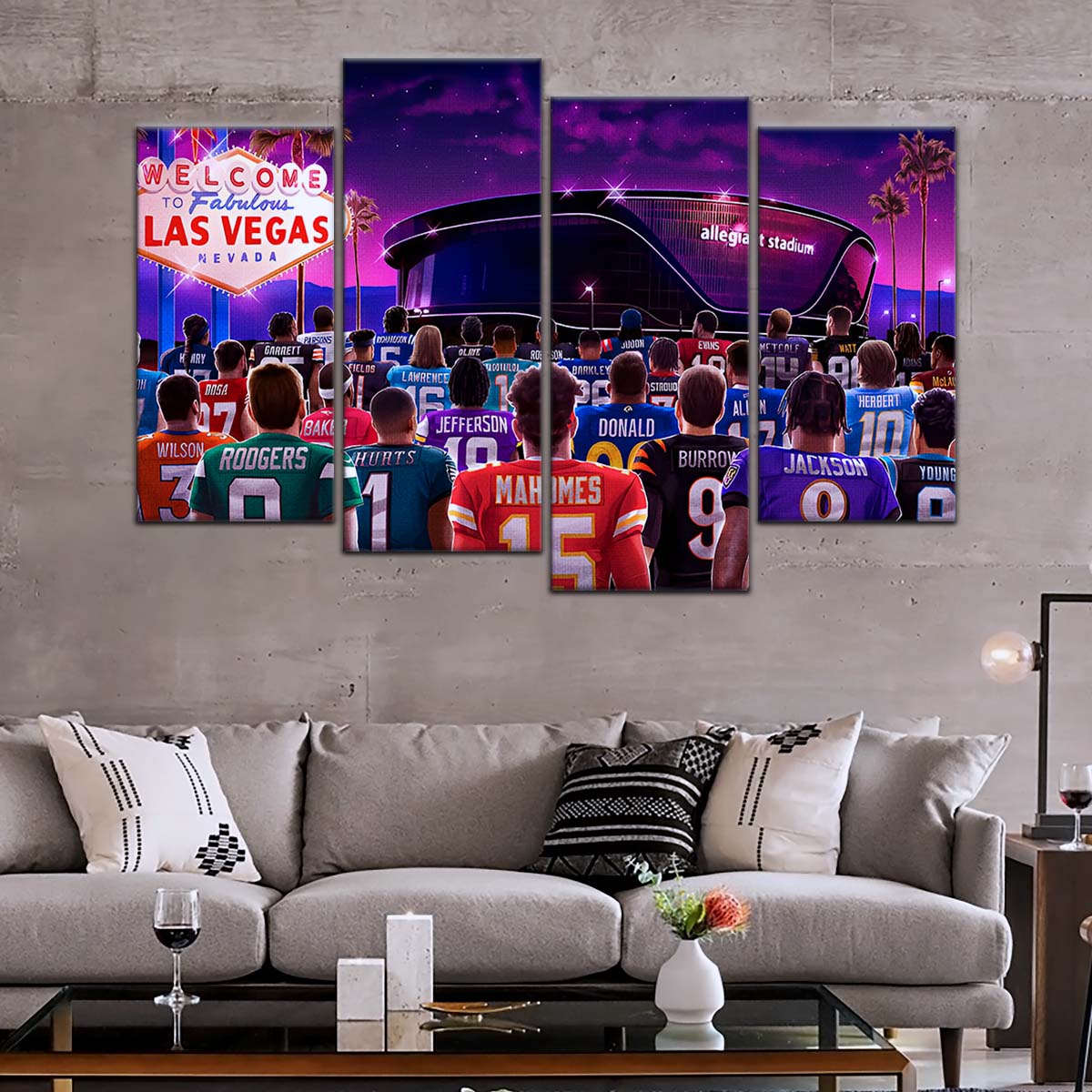 American Football Wall Art - AF5220 - Super Bowl - NFL Stars & Las Vegas Stadium - NFL Football Team - American Football Poster - American Football Canvas