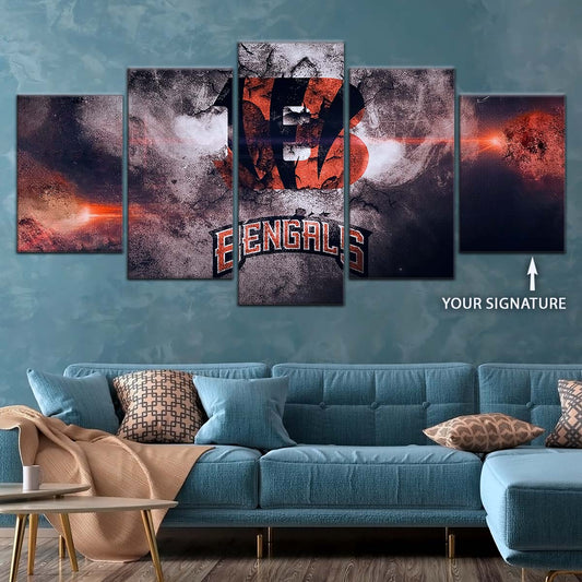 American Football Canvas Wall Art - AF5235 - Cincinnati Bengals - NFL Teams