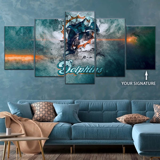 American Football Canvas Wall Art - AF5245 - Miami Dolphins - NFL Teams