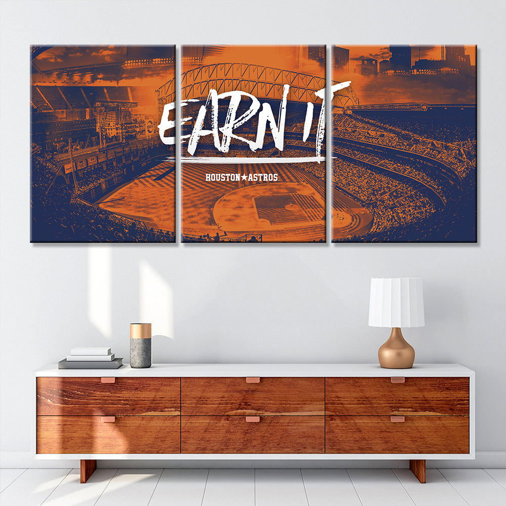 Baseball Wall Art - BB5029 - Daikin Park - Houston Astros - Earn It - Baseball Poster - Baseball Canvas