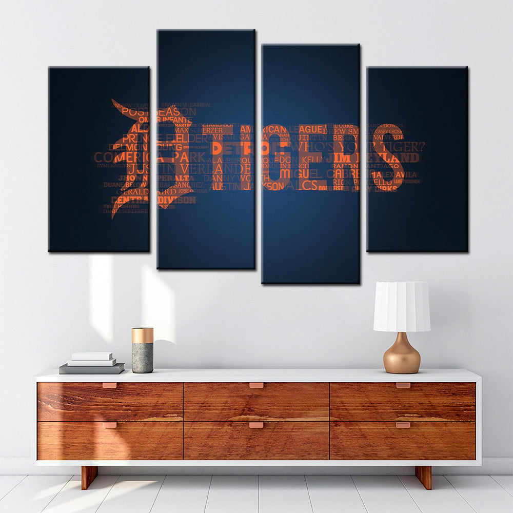 Baseball Wall Art - BB5028 - Detroit Tigers - Baseball Poster - Baseball Canvas
