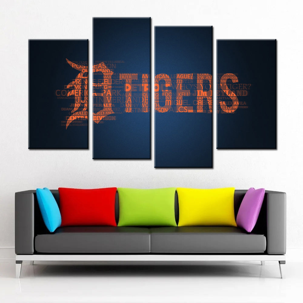Baseball Wall Art - BB5028 - Detroit Tigers - Baseball Poster - Baseball Canvas