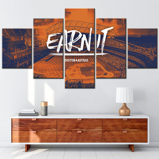 Baseball Wall Art - BB5029 - Daikin Park - Houston Astros - Earn It - Baseball Poster - Baseball Canvas
