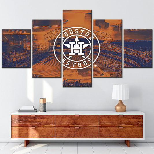 Baseball - 5 Pieces Wall Art - BB5011 - Houston Astros - Baseball Poster - Baseball Canvas