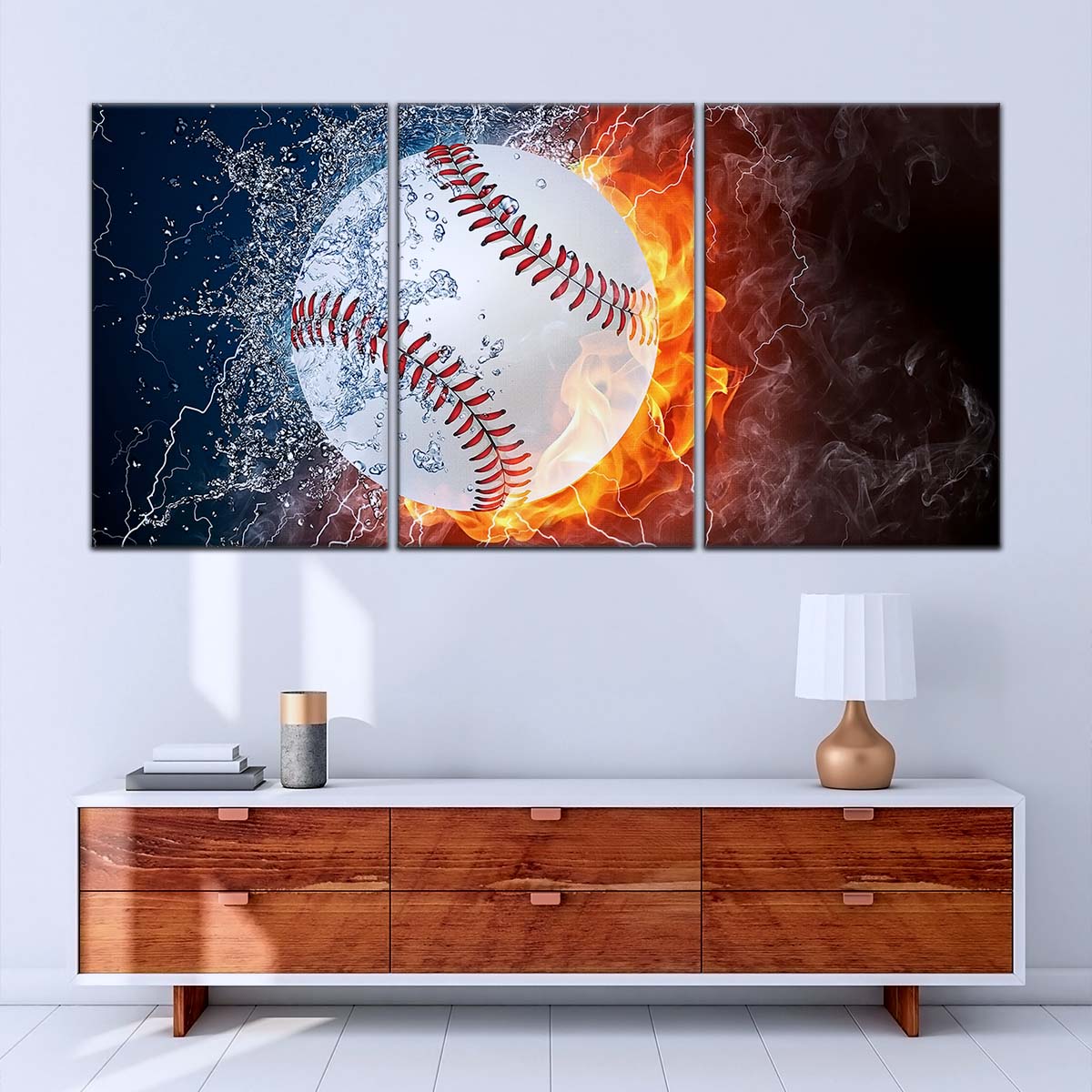 Baseball Canvas Wall Art - BB5040 - Epic Baseball Blaze