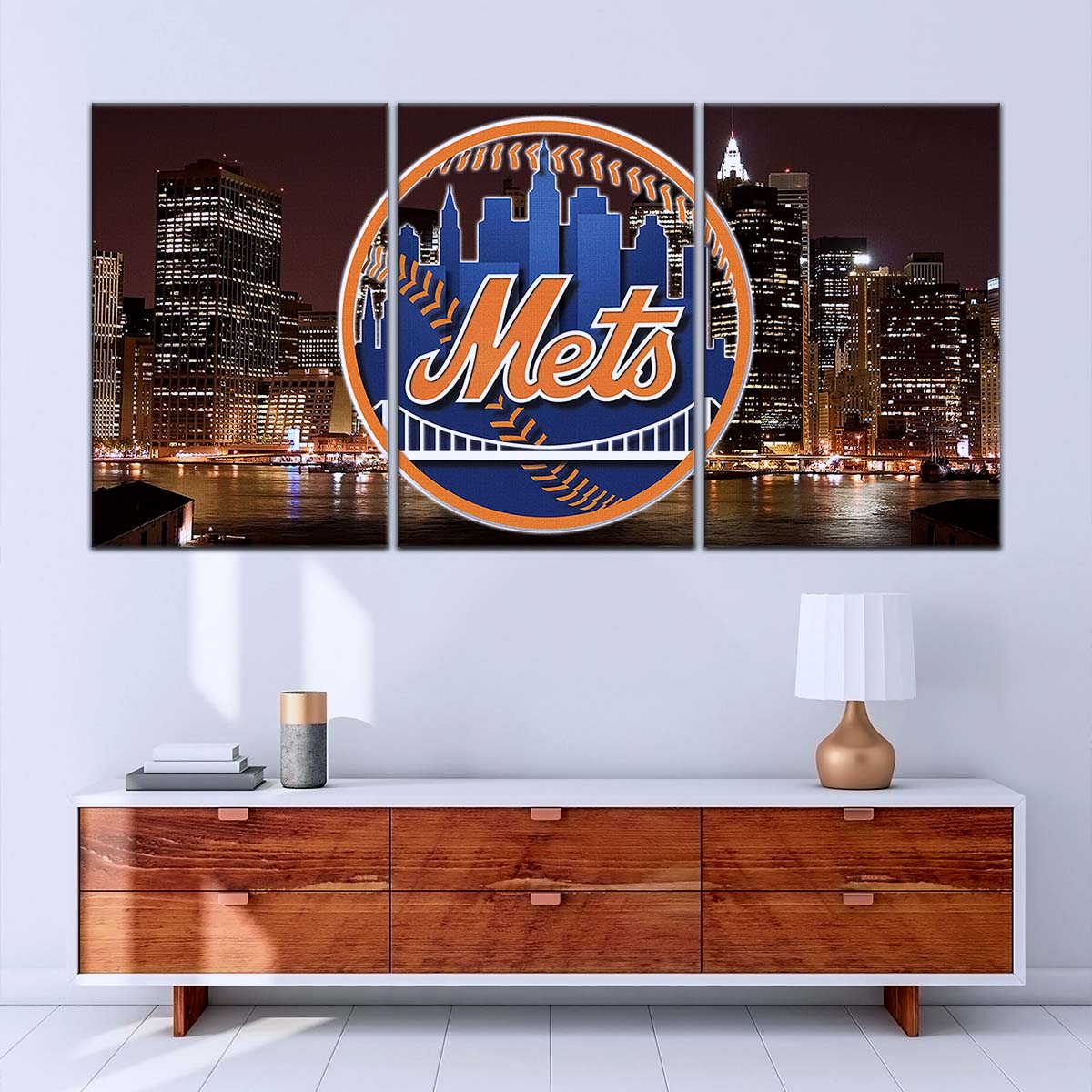 Baseball Canvas Wall Art - BB5046 - New York Mets A Night in the City