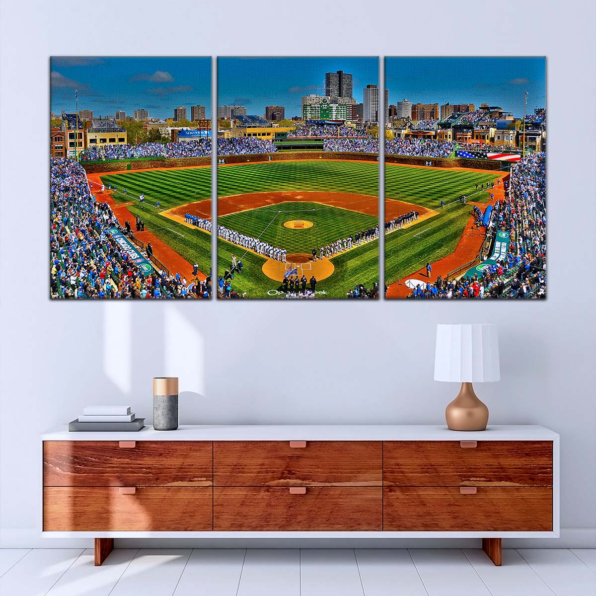 Baseball Canvas Wall Art - BB5051 - Wrigley Field A Stunning Of Chicago Baseball