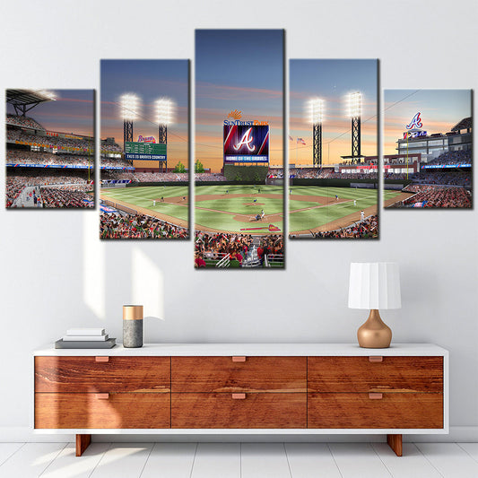 Baseball Canvas Wall Art - BB5015 - Atlanta Braves Baseball Stadium