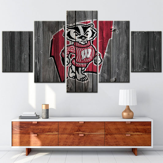 Basketball - 5 Pieces Wall Art - BK5022 - Wisconsin Badgers Men's Basketball - Basketball Poster - Basketball Canvas