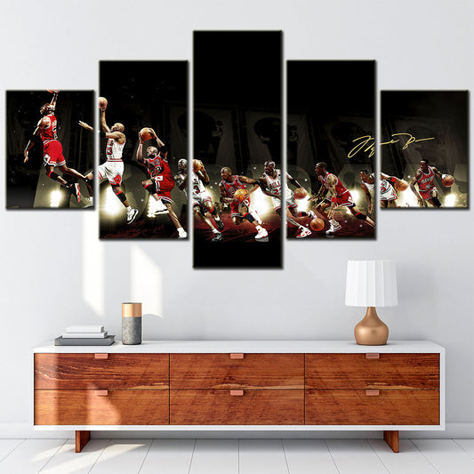 Basketball - 5 Pieces Wall Art - BK5024 - Chicago Bulls - Michael Jordan - Basketball Poster - Basketball Canvas