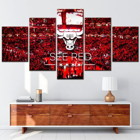 Basketball Wall Art - BK5027 - Chicago Bulls - See Red - Basketball Poster - Basketball Canvas