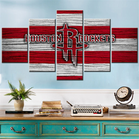 Basketball - 5 Pieces Wall Art - BK5012 - Houston Rockets - Basketball Poster - Basketball Canvas