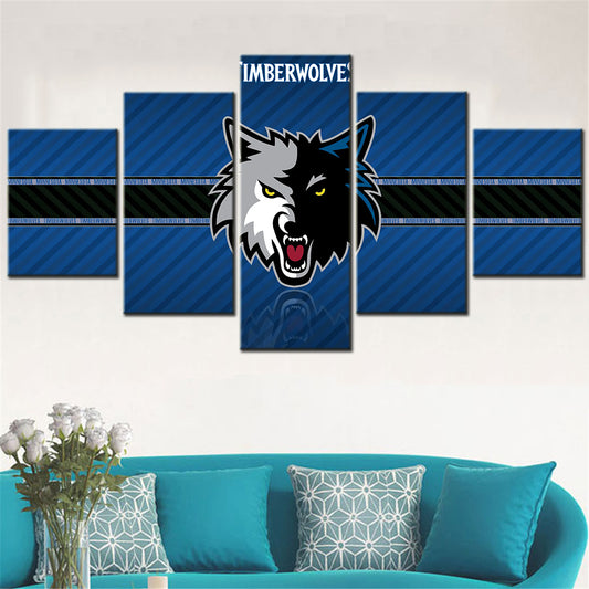 Basketball - 5 Pieces Wall Art - BK5005 - Minnesota Timberwolves Sport - Basketball Poster - Basketball Canvas