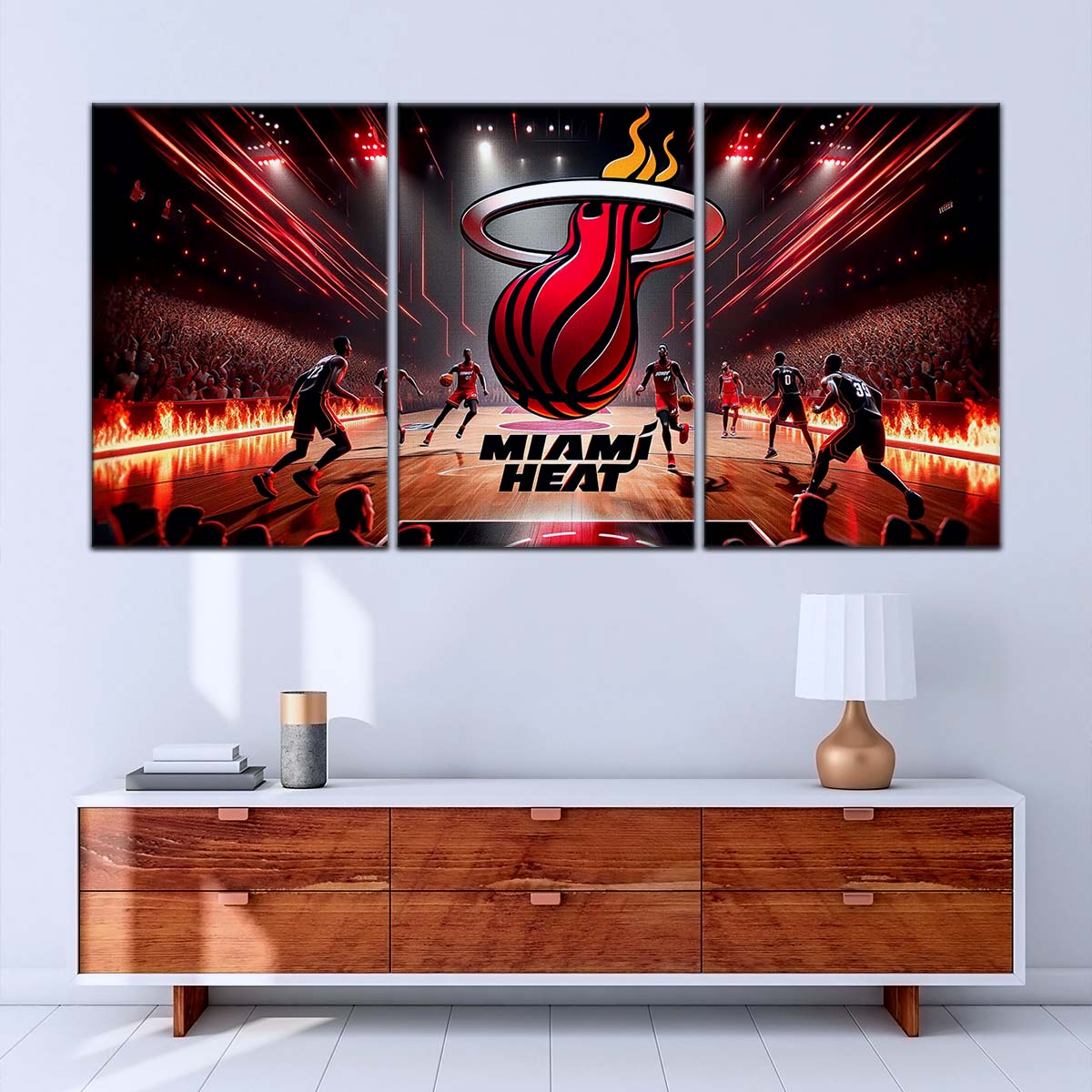 Basketball Wall Art - BK5044 - Miami Heat Basketball - Basketball Poster - Basketball Canvas