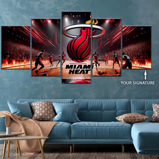 Basketball Wall Art - BK5044 - Miami Heat Basketball - Basketball Poster - Basketball Canvas