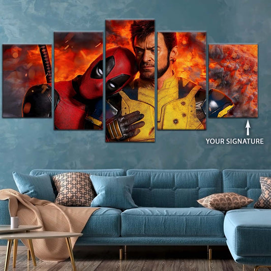 DC Wall Art - DCEU5041 - Deadpool & Wolverine - Heroes United in Action - DC Extended Universe Poster - DC Extended Universe Canvas