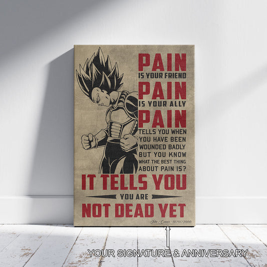 Dragon Ball Canvas Wall Art - DR016 - Super Saiyan Vegeta - Pain Is Your Friend
