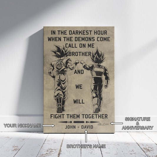 Dragon Ball Canvas Wall Art - DR040 - Goku - Vegeta - Call On Me Brother