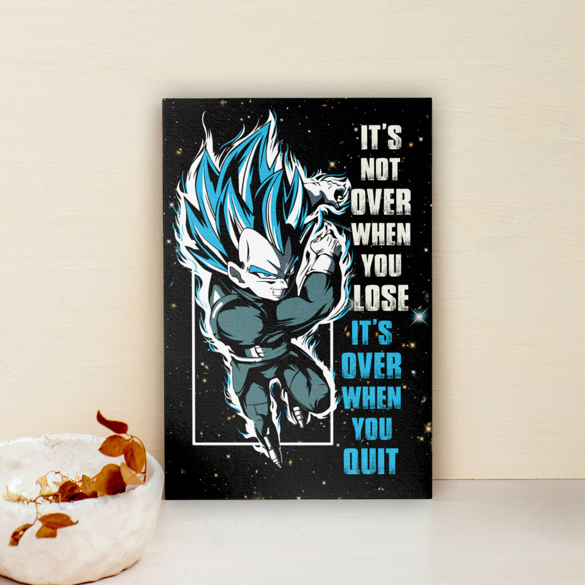 Dragon Ball Canvas Wall Art - DR049 - Super Saiyan Blue Vegeta - It's Not Over When You Lose