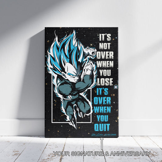 Dragon Ball Canvas Wall Art - DR049 - Super Saiyan Blue Vegeta - It's Not Over When You Lose