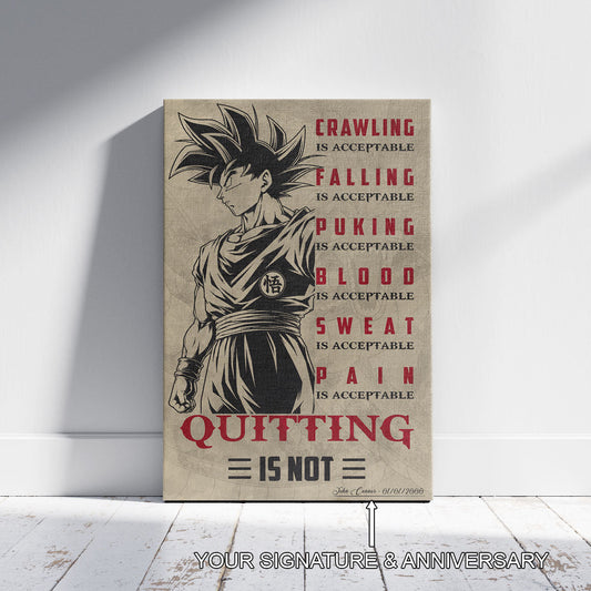 Dragon Ball Canvas Wall Art - DR055 - Super Saiyan Goku - Quitting Is Not