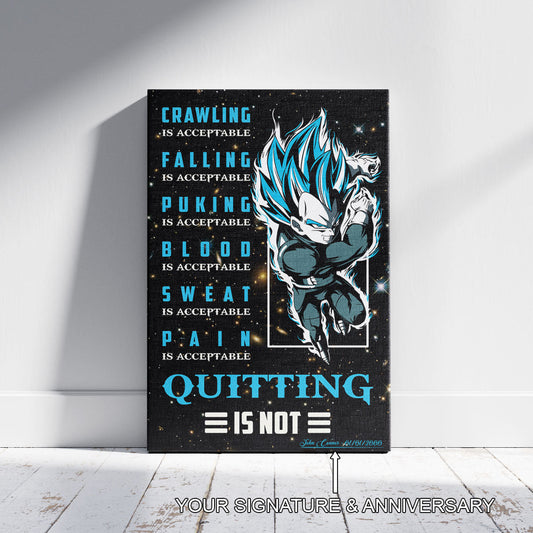 Dragon Ball Canvas Wall Art - DR056 - Super Saiyan Blue Vegeta - Quitting Is Not