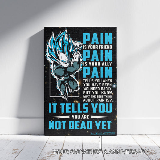 Dragon Ball Canvas Wall Art - DR057 - Super Saiyan Blue Vegeta - Pain Is Your Friend
