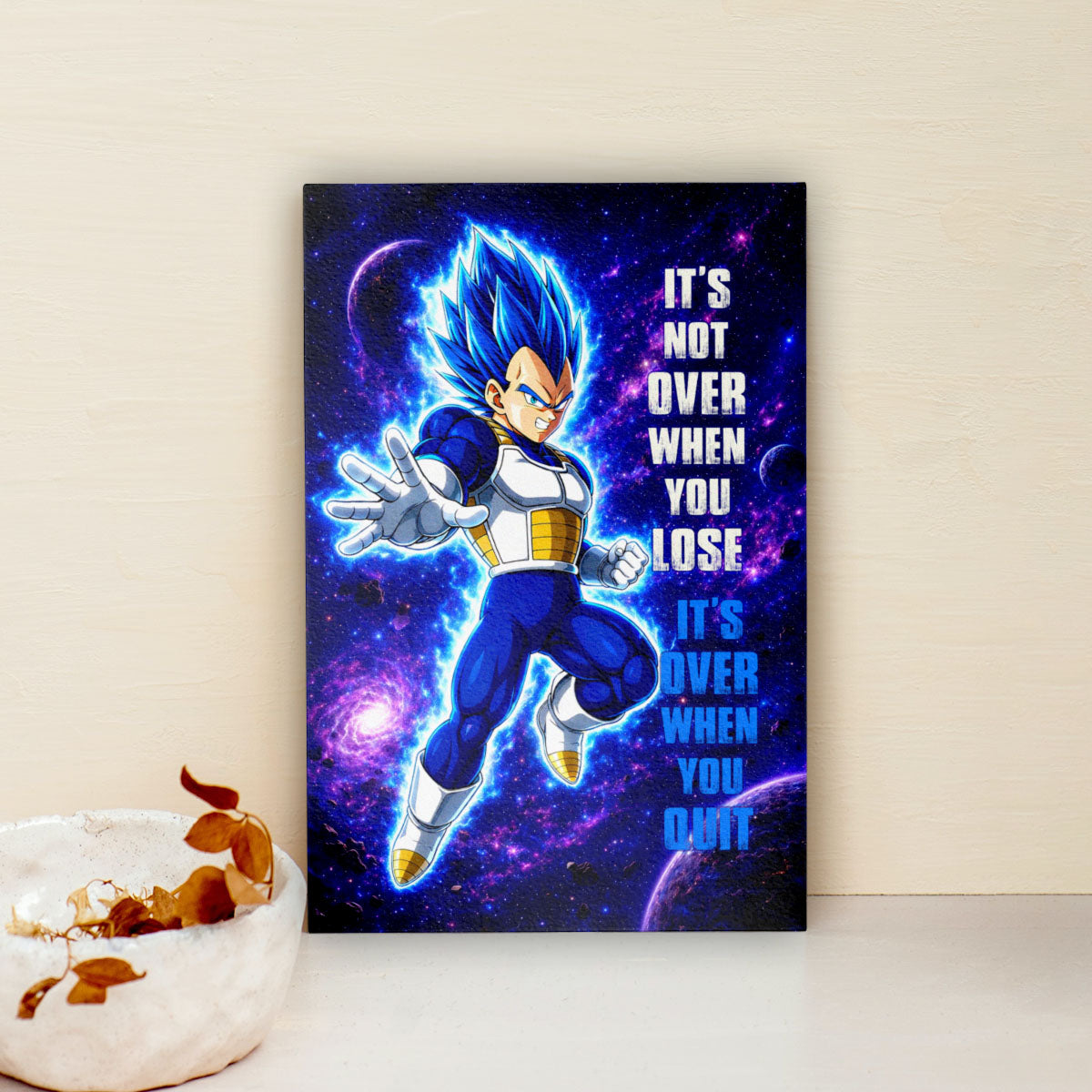 Dragon Ball Canvas Wall Art - DR083 - Super Saiyan Blue Vegeta - It's Not Over When You Lose