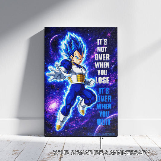Dragon Ball Canvas Wall Art - DR083 - Super Saiyan Blue Vegeta - It's Not Over When You Lose