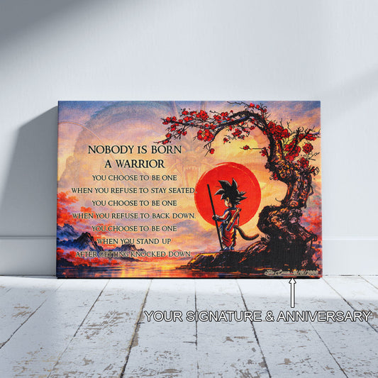 Dragon Ball Canvas Wall Art - DR087 - Goku - Nobody Is Born A Warrior