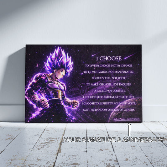 Dragon Ball Canvas Wall Art - DR089 - Ultra Ego Vegeta - I Choose