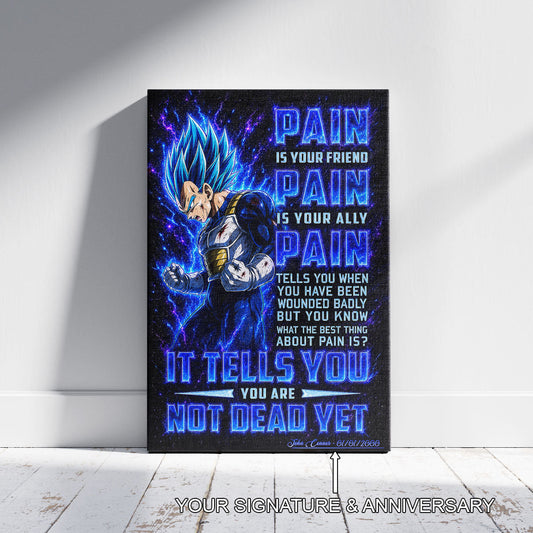 Dragon Ball Canvas Wall Art - DR101 - Super Saiyan Blue Vegeta - Pain Is Your Friend